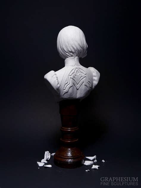 2b Nier Automata Stone Bust Graphesium Fine Sculptures