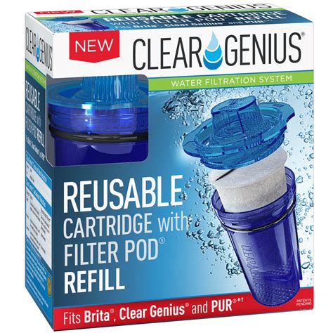 Clear Genius® Water Filtration System One Reusable Cartridge With One