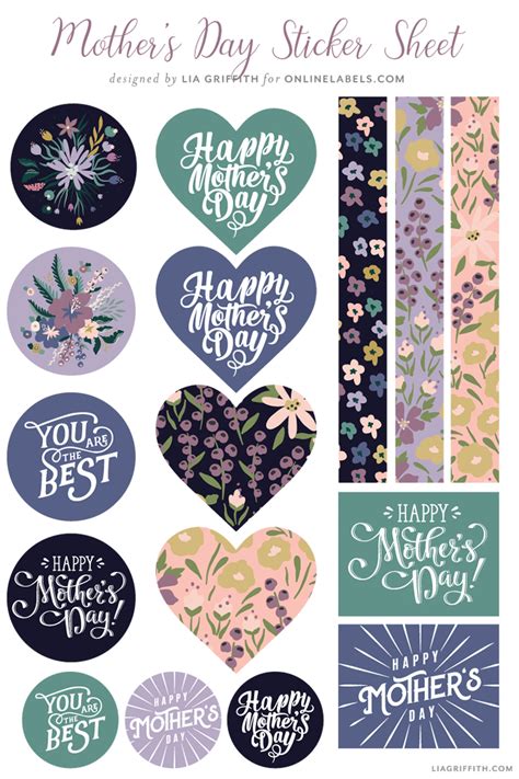 printable mothers day stickers lia griffith