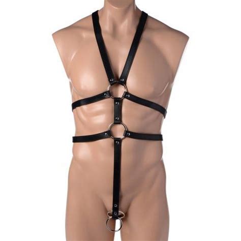 Strict Full Male Body Harness Black Sex Toys And Adult