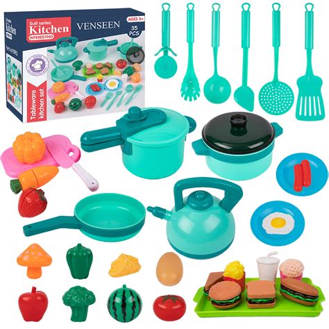 liberry pcs kids kitchen play toys cookware playset  pots  pans play cooking set
