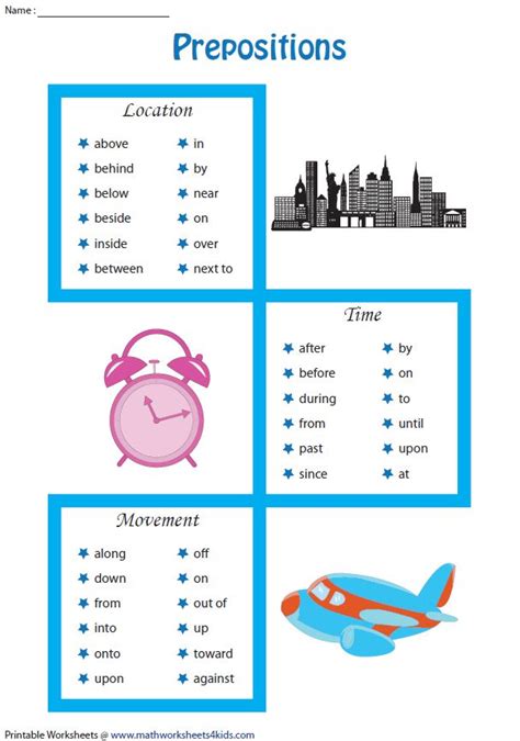 preposition worksheets prepositions preposition worksheets