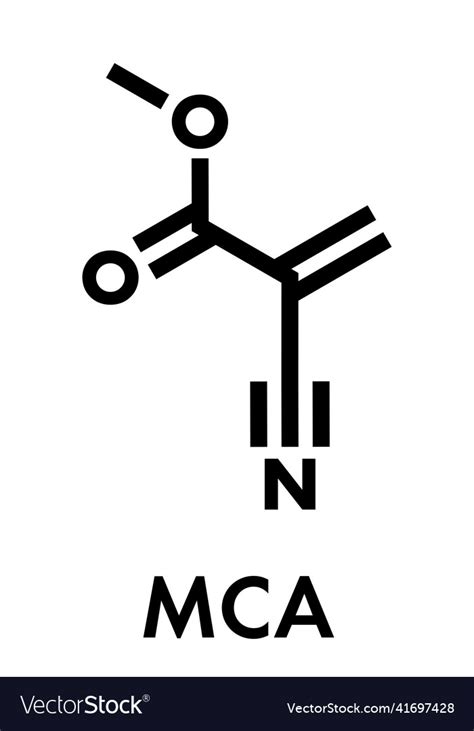 methyl cyanoacrylate molecule  main component vector image
