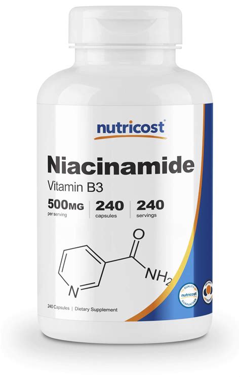 nutricost niacinamide vitamin  mg  capsules  gmo gluten  flush  vitamin