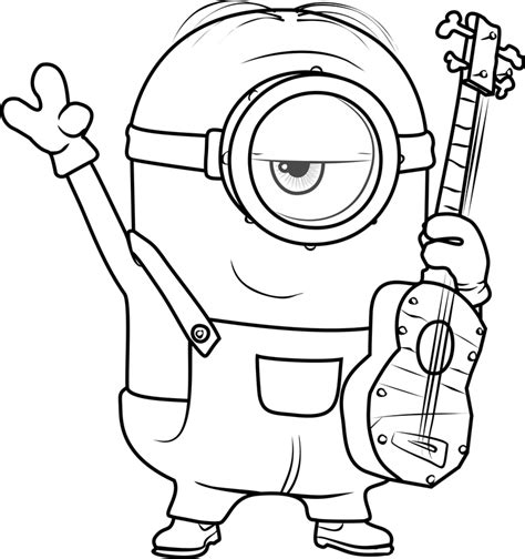 stuart smiling coloring page  printable coloring pages  kids