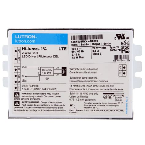 lutron lteauukn ga  lume  dimmable led driver  wire vdc