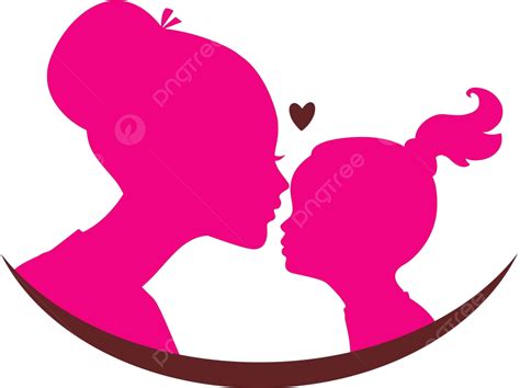 mom and daughter love silhouette mother together vector silhouette