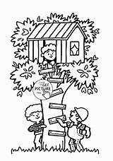 Coloring Treehouse Tree House Kids Summer Pages Fun Seasons Print Printables Designlooter 1480 13kb sketch template