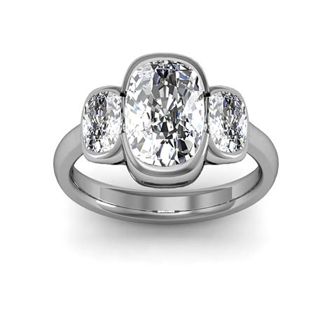 ct cushion cut natural diamond  stone cushion cut bezel set diamond engagement ring gia