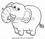 Elephant Cartoon Stock Illustration Vector Coloring Book Shutterstock Colourful sketch template