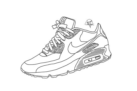 nike shoe outline coloring page sketch coloring page