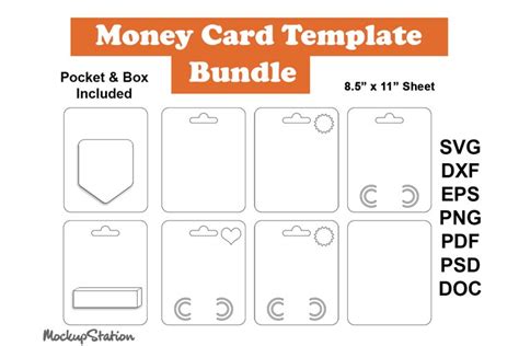 money card svg bundle money holder sublimation template
