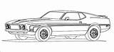 Mustang Coloring Pages Fastback Car Template sketch template