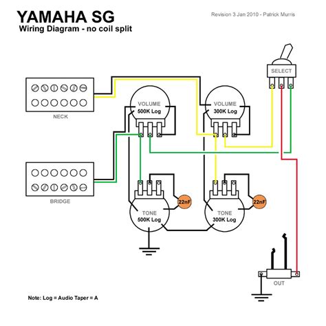 yamaha sg  sbg  wiring diagram electric guitars harmony central