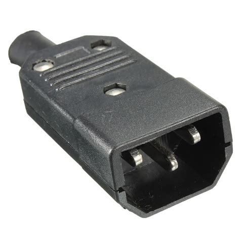 wholesale price black iec  male plug rewirable power connector  pin socket av