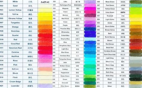 color chart  color raffine marco fine art colored pencils