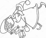 Weihnachtsmann Claus Ausmalen Colorear Geschenken Stockvektor Navidad Sack Papai Presentes sketch template