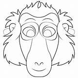 Mask Baboon Coloring Printable Animal Supercoloring Crafts Masks Categories sketch template