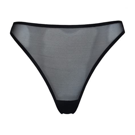 Black Mesh High Cut Panties Sexy Sheer See Through Lingerie Etsy