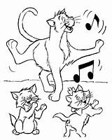 Aristocats Coloring Color Pages Kids Funny Print Children sketch template