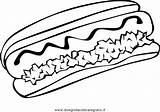 Colorare Disegno Hotdog Panini Wurstel Alimenti sketch template