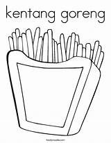 Coloring Food French Junk Fries Kentang Goreng Pages Chips Favorite Unhealthy Book Kids Outline Color Print Character Cartoon Potato Built sketch template
