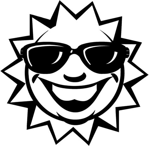 sun wearing dark glasses   smile vinyl sticker customize