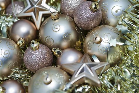 stock photo  gold christmas decorations freeimageslive