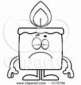 Candle Clipart Mascot Depressed Coloring Cartoon Thoman Cory Outlined Vector 2021 sketch template