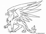 Griffin Coloring Pages Gryphon Sketch Kids Printable Adults Color Print sketch template