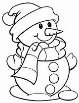 Snowman Coloring Christmas Pages Cute Choose Board sketch template