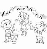 Singing Coloring Children Kids Color Pages Music Sheets Vector Cartoon Musical Colouring Instruments Clipart Group Band Ecm Sheet Playing School sketch template