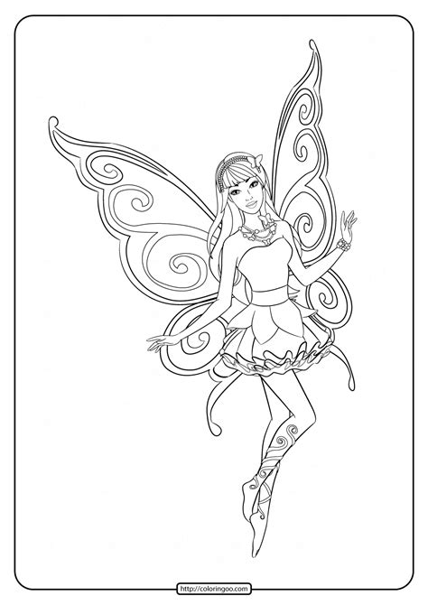 printable barbie fairy secret coloring pages