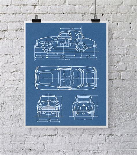 car drawings auto art print  blueprint   etsy mens