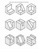Perspectiva Caballera Tecnico Diedrico Dibujar Piezas Isometric Exercises Geometria Ejercicios Tecnicas Tecnología Unifeed sketch template