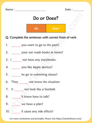 correct form  verb worksheet exercise   home