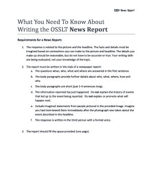 fillable  writing  osslt news report fax email print pdffiller