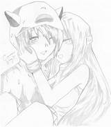 Anime Couple Drawing Sketch Cute Couples Easy Pencil Coloring Kissing Pages Drawings Sketches Kiss Draw Romantic Getdrawings Hugging Simple Cartoon sketch template