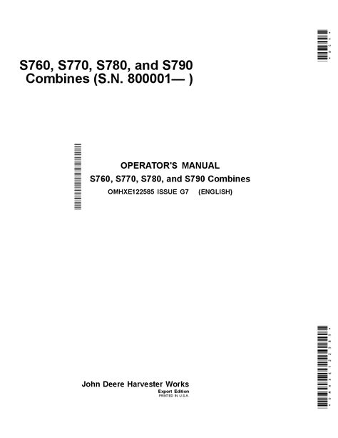 john deere     combines omhxe operators  maintenance manual