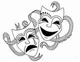 Comedy Tragedy Theatre Clipartmag Allacin Mascara Classics Summaries sketch template