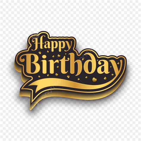 happy birthday text luxury png vector psd  clipart  transparent background