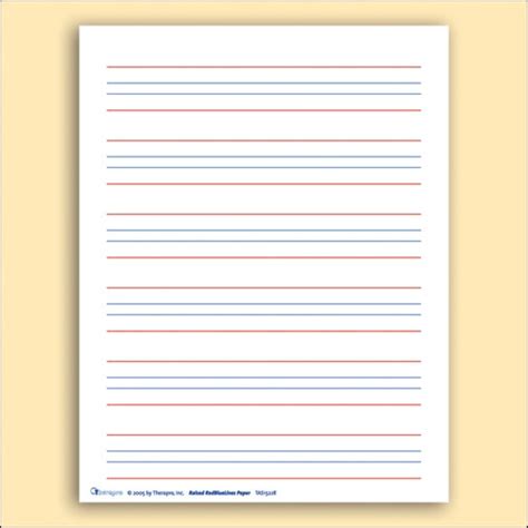 home garden red  blue lines therapro raised  writing paper