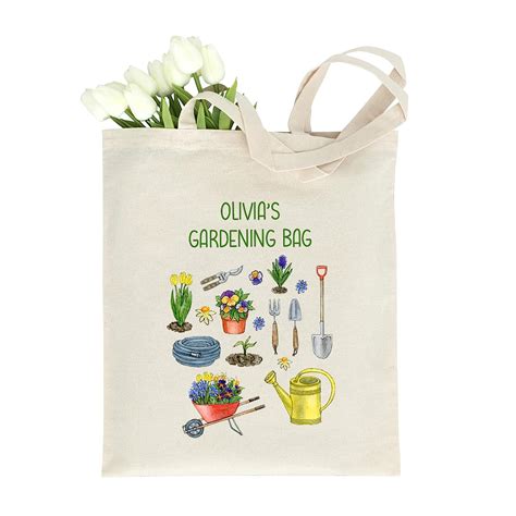 personalised mum women gardening tote bag plant lover lady t for her