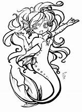Mermaid Coloring Anime Pages Chibi Printable Color Getcolorings Caged Deviantart Heart Kids Print sketch template