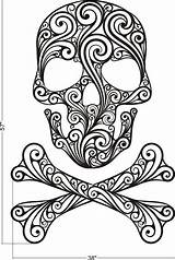 Skull Crossbones Stencils Mandalas Skelett Punk Mexicanos Coloringhome Getcolorings Doodles Teenagers Malvorlage Tatuagem Calaveras Designlooter Limit Mexicanas Wandtattoo sketch template