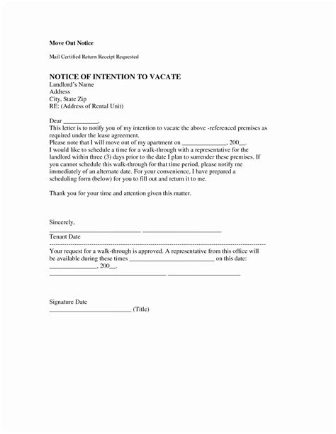 move  notice letter template  sample letters
