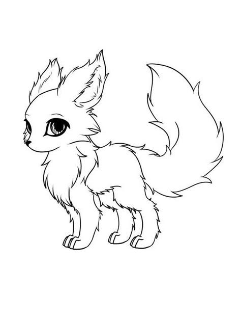 anime fox coloring pages  drawed  anime fox girl hope  ll