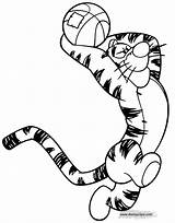 Tigger Coloring Disneyclips Pages Basketball Playing Funstuff sketch template