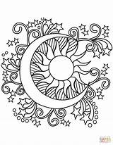Coloring Pages Stars Star Adult Printable Moon Choose Board Sun Colouring sketch template