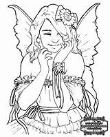 Coloring Pages Fantasy Fairy Adults Digital Fairies Adult Printable Color Cute Mermaid Designs Barber Enchanted Kids Sheets Print Angel Dragon sketch template
